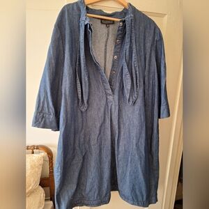 Eloquii Blue Denim Shirt Dress